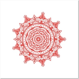 Red mandala Posters and Art